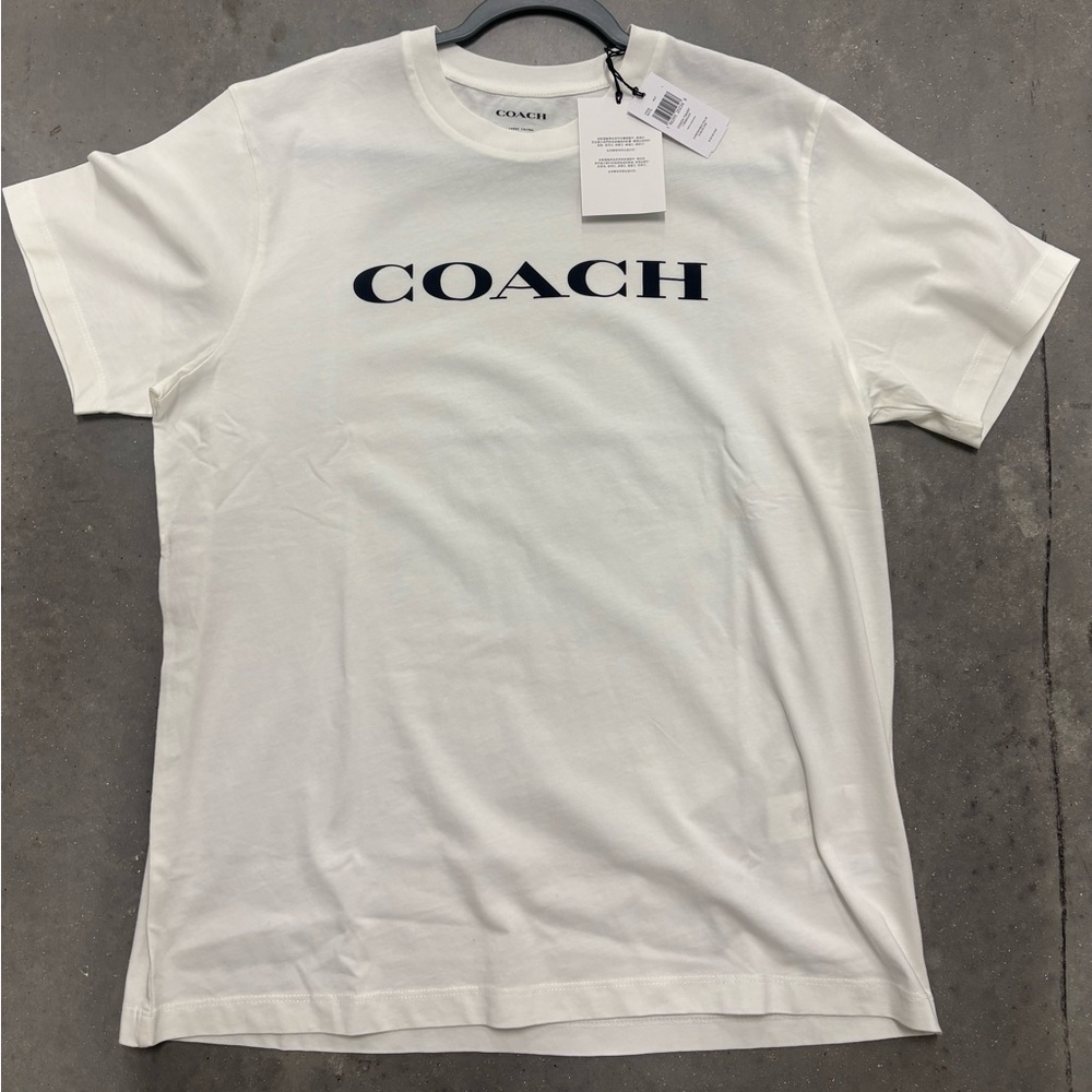 Coach White Short Sleeve Tee Classic Design